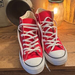 Men's Red High-Top Sneakers